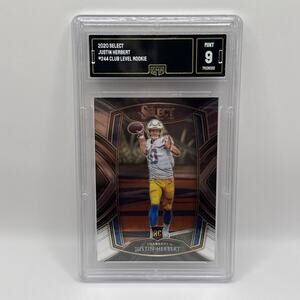 2020 Panini Select Justin Herbert CLUB LEVEL Rookie RC #244 Graded 9 Mint